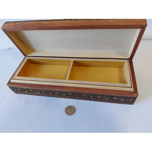 15 - vintage hand carved wooden box