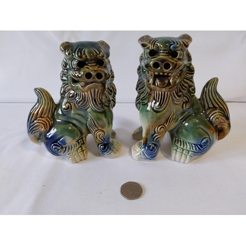 186 - pair of Chinese Foo Dog statues