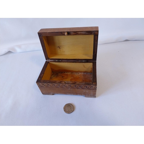 194 - vintage hand carved wooden box