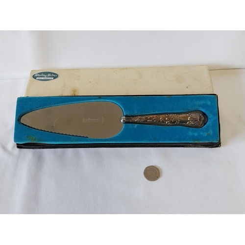 198 - HM Silver handled cake serving knife