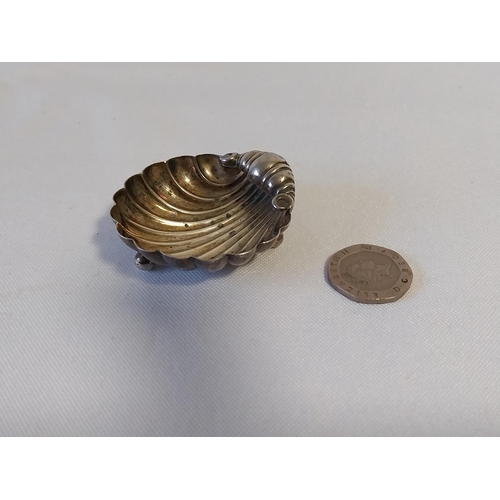 58 - HM Silver shell shaped salt dish c1893