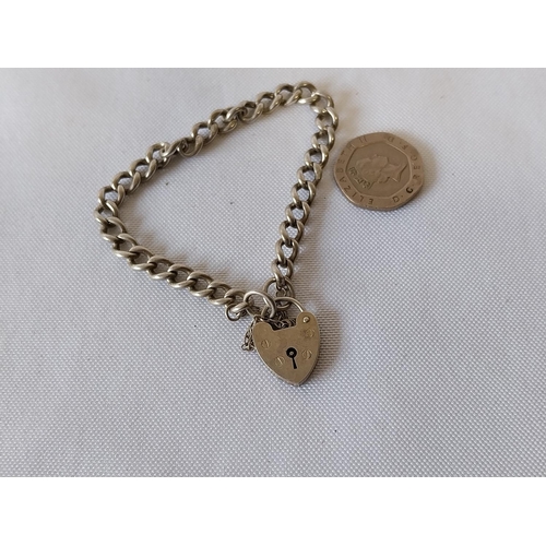 188 - Silver padlock bracelet