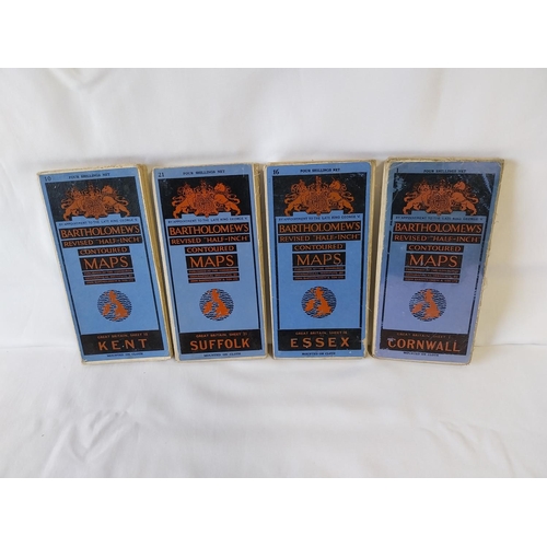 202 - 4 1940s cloth Bartholomews maps