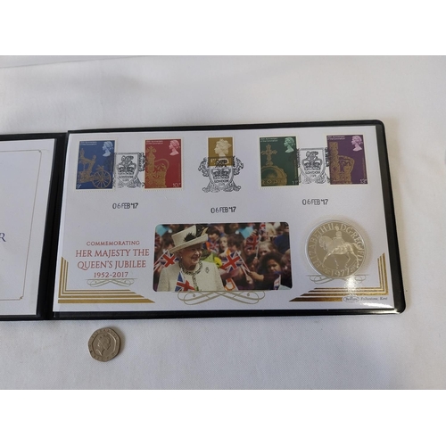 208 - Sapphire Jubilee 1st day cover with solid silver crown