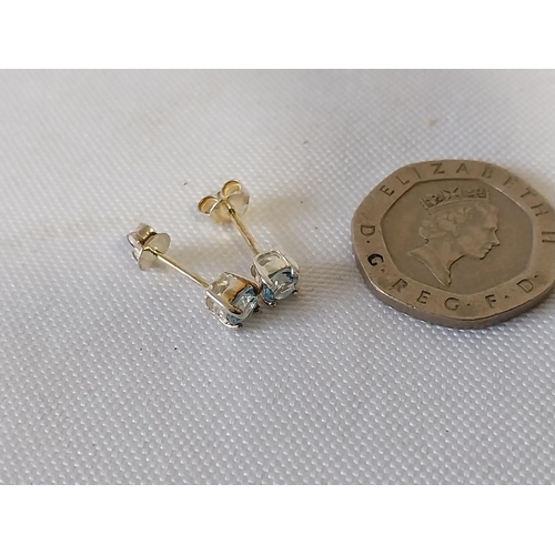 216 - 925 Silver stud earrings blue stones