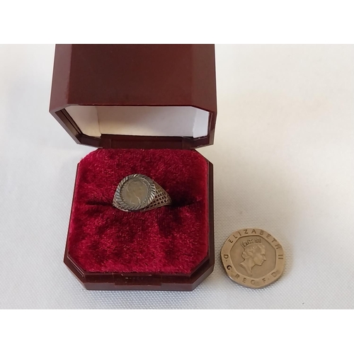 218 - Silver coin ring