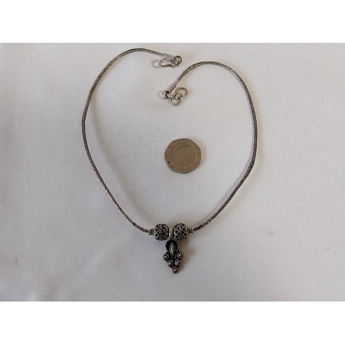 220 - Silver chain & pendent