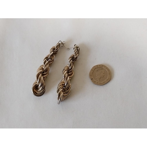 231 - 925 Silver heavy rope chain earrings
