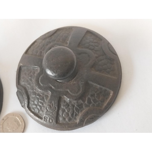 251 - antique pair of H.M.S.O. cast iron paperweights Government issue