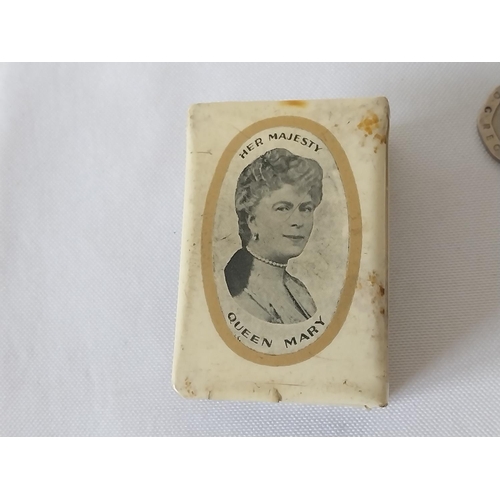 252 - 1935 Silver Jubilee enamelled matchbox holder & 1 other
