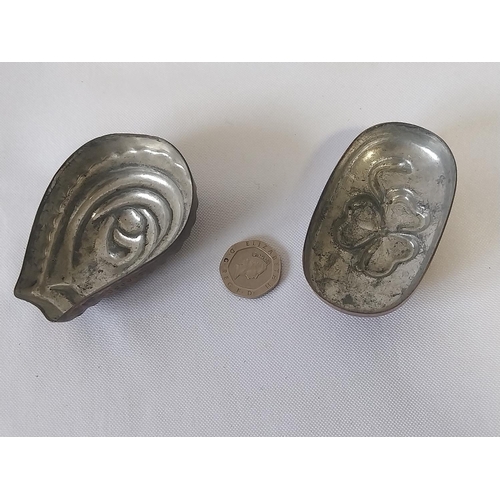 253 - 2 antique small chocolate moulds by Jones Brothers Down St West london