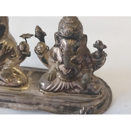 286 - Silver statue of Hindu Gods Ganesha & Lakshmiji