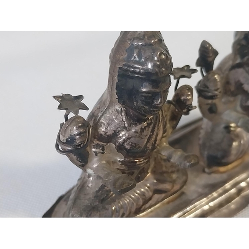 286 - Silver statue of Hindu Gods Ganesha & Lakshmiji