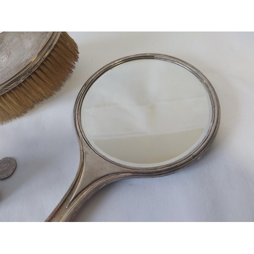 343 - HM Silver dressing table trio including mirror By Walker & Hall c1904