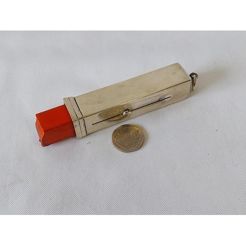 357 - HM Silver sealing wax holder by Frederick Edmonds c1892 silver weight 59grams