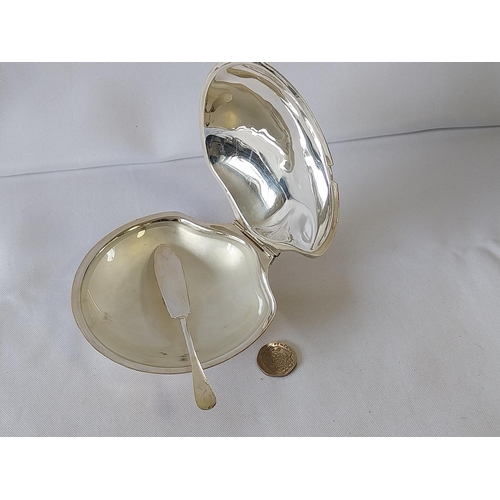 359 - silver plated butter dish with spoon