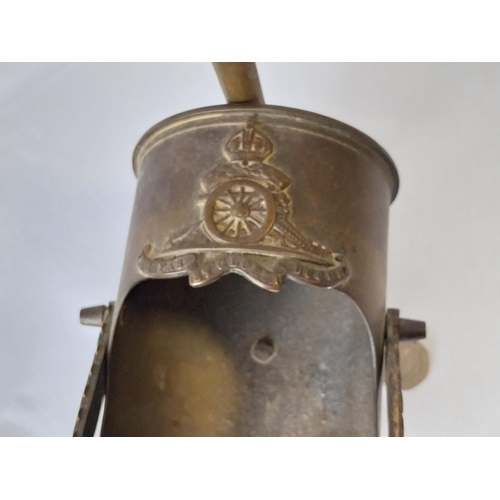 147 - Royal Artillery WW1 trench art coal scuttle & shovel