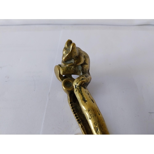 194 - unusual brass squirrel nut cracker