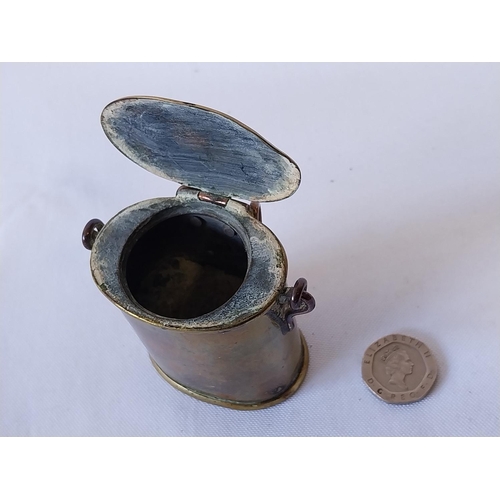 330 - Victorian brass & copper travel inkwell