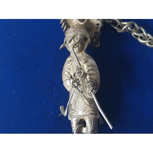 73 - antique Silver Chinese repousse chatelaine figure ornament