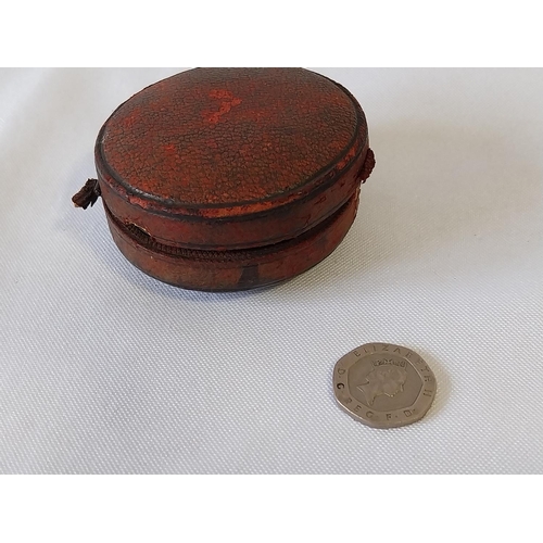 28 - Georgian leather cased altimeter