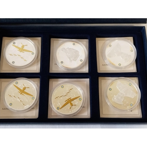 42 - Windsor Mint Battle of Britain 12 coin set silver plated & 24ct spot gold with certificates