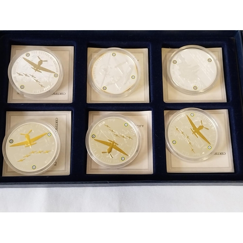 42 - Windsor Mint Battle of Britain 12 coin set silver plated & 24ct spot gold with certificates