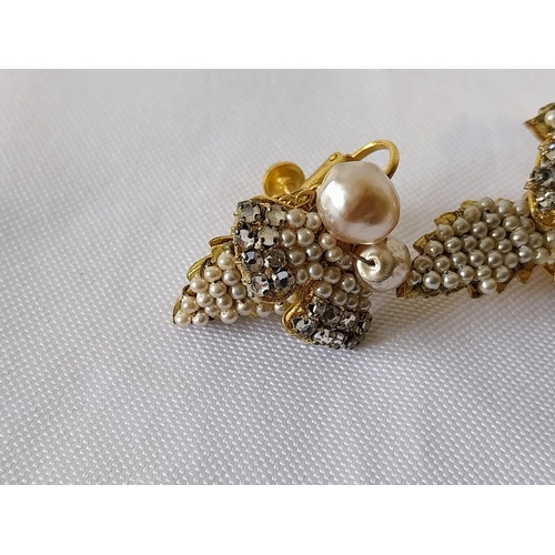 45 - Vintage DeMario brooch & earrings Harrods box