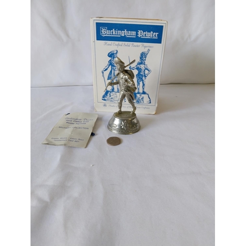 102 - Vintage Chas C Stadden pewter soldier figure boxed Grenadier Coldstream guards 1776