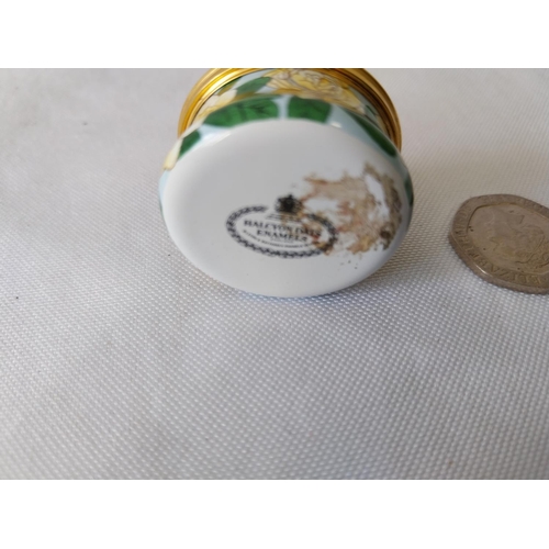 11 - enamelled screw lid pill pot