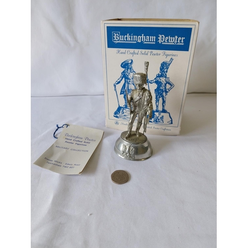 111 - Vintage Chas C Stadden pewter soldier figure boxed Chasseuer garde Imperiale 1815