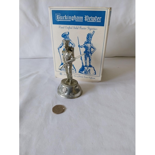 112 - Vintage Chas C Stadden pewter soldier figure boxed Private 3rd reg' Foot Guards 1828