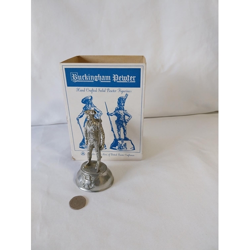 22 - Vintage Chas C Stadden pewter soldier figure boxed Private soldier 3rd New Jersey reg' 1777