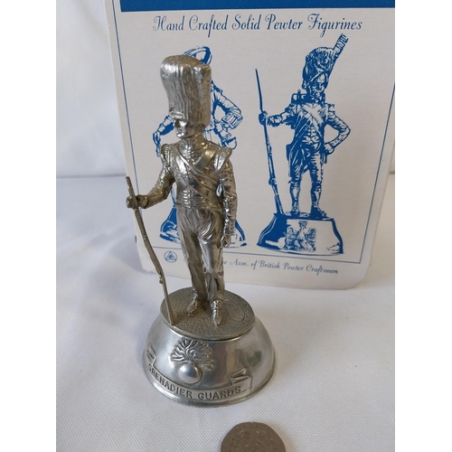 56 - Vintage Chas C Stadden pewter soldier figure boxed Private Grenadier Guard 1829