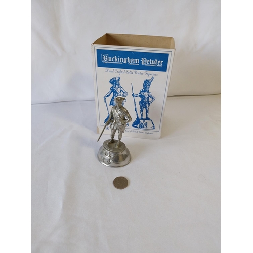 57 - Vintage Chas C Stadden pewter soldier figure boxed American Continental line 1776