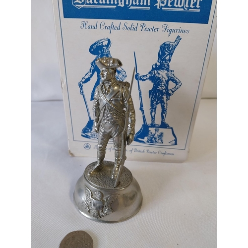 38 - Vintage Chas C Stadden pewter soldier figure boxed Private soldier 3rd New Jersey reg' 1777