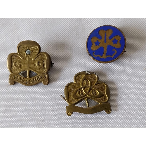 384 - 3 Girl Guides badges inc Irish Girl Guides