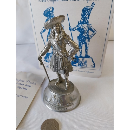 39 - Vintage Chas C Stadden pewter soldier figure boxed Officer Queen Dowagers Reg' 1680