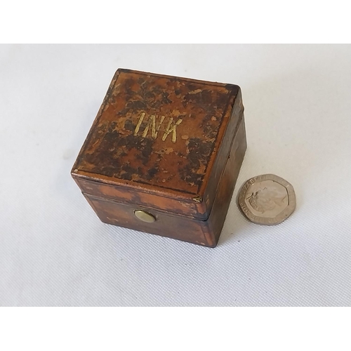 42 - vintage leather travelling inkwell