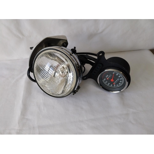 56 - genuine Harley Davidson speedo & front light