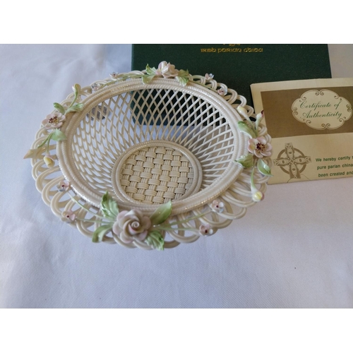 104 - boxed Donegal Irish china basket