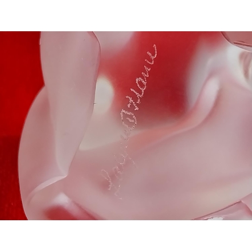 112 - Signed Lalique frosted glass nude seated