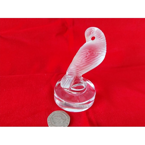 113 - Signed Lalique frosted preening turtledove