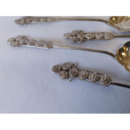 126 - set of 6 Tested Silver spoons