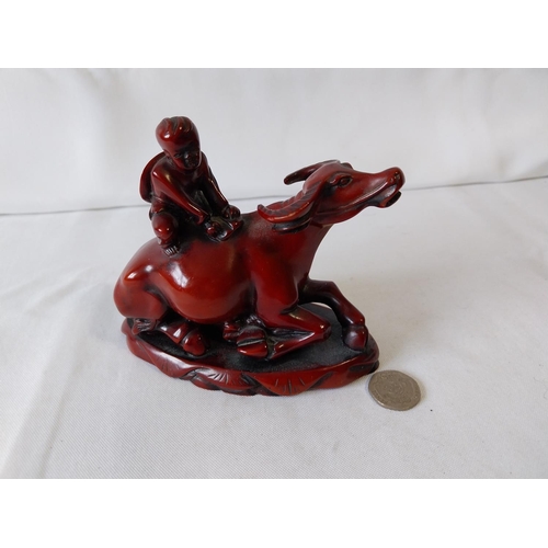 14 - Chinese resin figure boy on ox