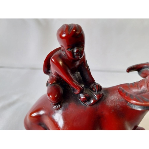 14 - Chinese resin figure boy on ox