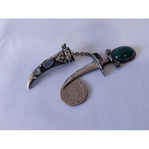 271 - Sterling Silver dagger brooch