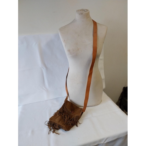 32 - Native America style cow hide leather bag