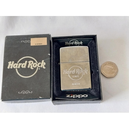 350 - unused Zippo Lighter Hard Rock Café Malta