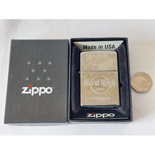 351 - unused Zippo Lighter Hard Rock Café St Marten